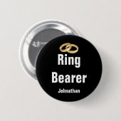 Ringer Trägername und zwei Imitate Gold Wedding Ri Button (Vorne & Hinten)