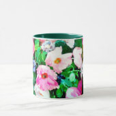 Ringermug mit grünem Rand und Blumen Tasse (Zentrum)