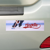 Ringette Autoaufkleber (rotes Schreiben) (Auf Auto)