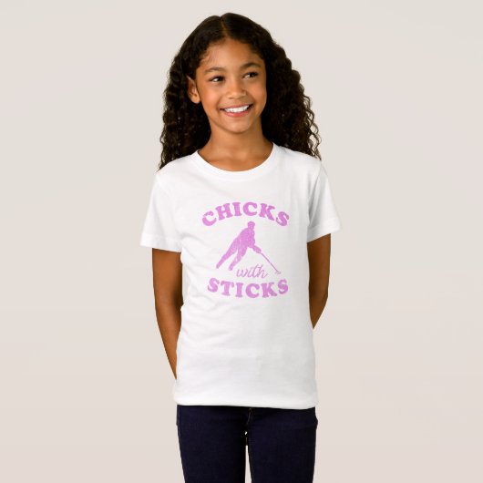 Ringette Chicks mit Sticks-T - Shirt (Vorne ganz)