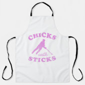 Ringette Chicks mit Sticks-T - Shirt Schürze (Vorderseite)