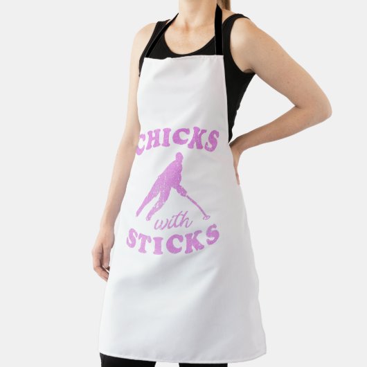 Ringette Chicks mit Sticks-T - Shirt Schürze (InSitu)