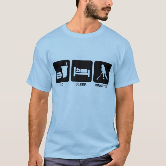 Ringette "essen Sie Schlaf Ringette" erwachsener T-Shirt (Vorderseite)