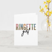 Ringette Girl Cheetah Print | Ringette Player Karte (Gelbe Blume)