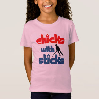Ringette "Küken mit Stock-" Mädchen Wecker-T - T-Shirt