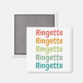 Ringette Niedlich Retro Ringette Player Geschenke Magnet (Vorderseite/Rückseite)