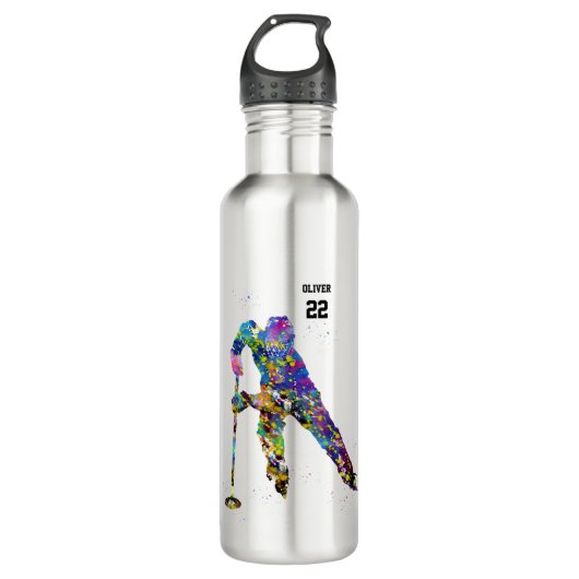 Ringette Player Edelstahlflasche (Vorderseite)