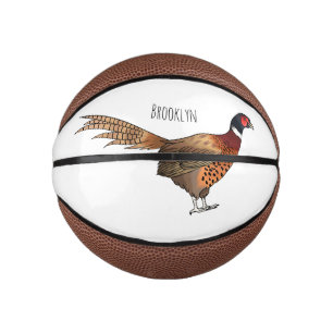 Ringhalsfasan-Vogel-Cartoon-Illustration  Mini Basketball