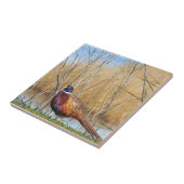 Ringhalshaltiger Pheasant-Untersetzer Fliese (Seite)