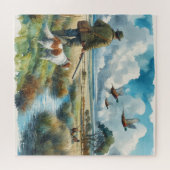 Ringhalsige Wasserfarbenjäger Puzzle (Horizontal)