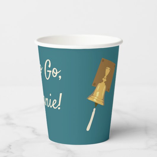 Ringing Cancer Bell, beendet Behandlung Pappbecher (Rückseite)