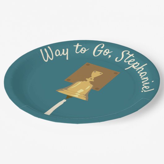 Ringing Cancer Bell, beendet Behandlung Pappteller (Schrägansicht)