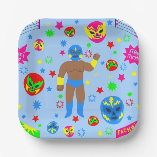 Ringkampf Lucha Libre Maske Luchador Ringer Pappteller (Vorderseite)