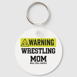 Ringkampf-Mama-Warnschild   Wird Laut Schreien Gif Schlüsselanhänger