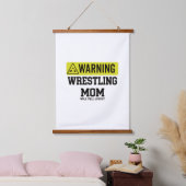 Ringkampf-Mutter-Warnschild | Wird laut schreien G Wandteppich Mit Holzrahmen (Schlafzimmer)