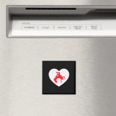 Ringkampf-Silhouette Valentinstag Herzform Verlieb Magnet (In Situ (Geschirrspüler))