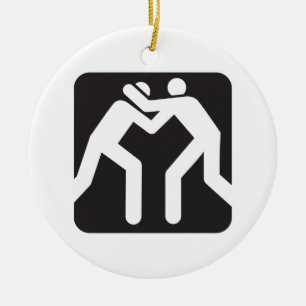 Ringkämpfer-Ikone Keramikornament