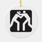 Ringkämpfer-Ikone Keramikornament (Hinten)