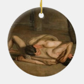 Ringkämpfer-Verzierung Keramikornament (Hinten)