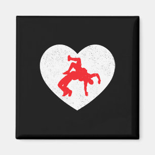 Ringkampfsilhouette Valentinstag Herzform Liebende Magnet