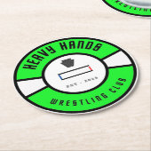 Ringkampfverein-Artikel Runder Pappuntersetzer (Angewinkelt)