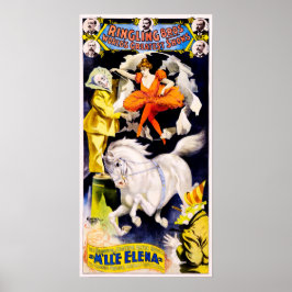 Ringling Bros feat Miss Elena Old American Circus Poster