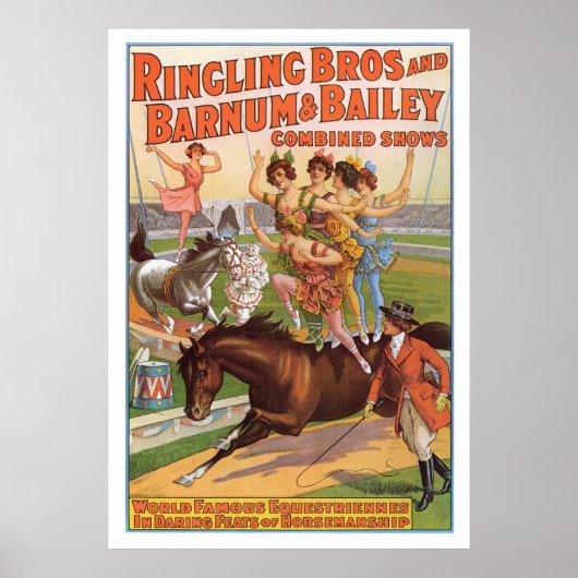 Ringling Bros. Reitenwerbung in den 1910er Jahren Poster (Vorne)