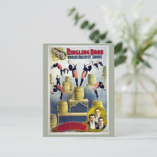 Ringling Bros Vintag Circus Postkarte (Stehend Vorderseite)