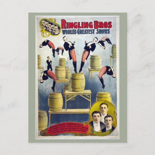Ringling Bros Vintag Circus Postkarte (Vorderseite)