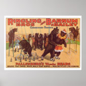 Ringling Bros. Wunderbärenwerbung in den 1920er Ja Poster (Vorne)