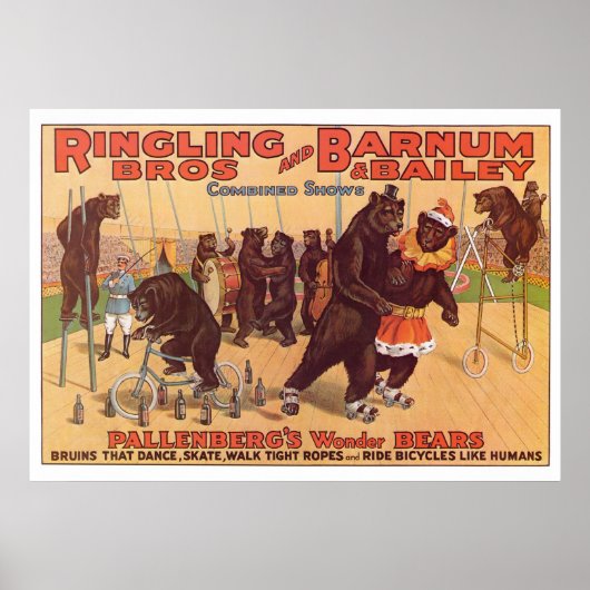 Ringling Bros. Wunderbärenwerbung in den 1920er Ja Poster (Vorne)