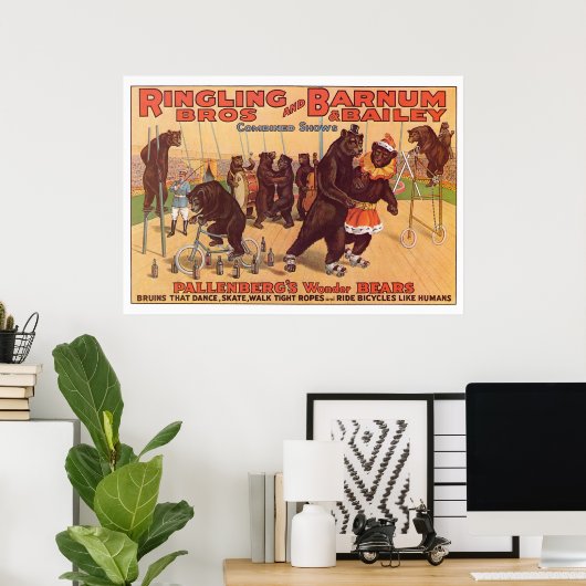 Ringling Bros. Wunderbärenwerbung in den 1920er Ja Poster (Heimbüro)