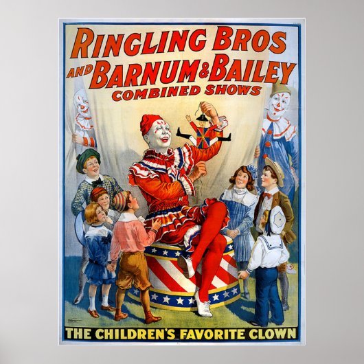 Ringling Brothers & Barnum & Bailey Vintag Clown Poster (Vorne)