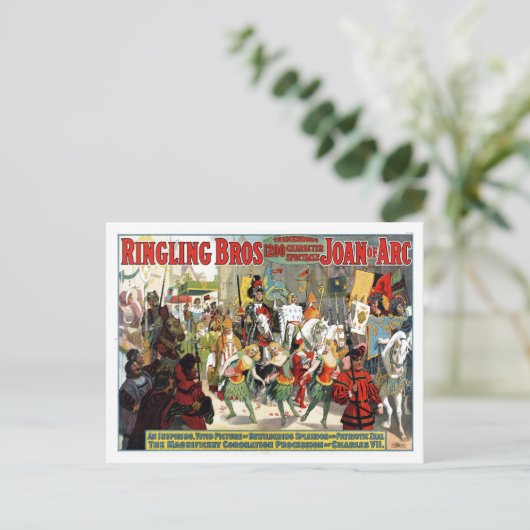 Ringling Brothers Circus Joan of Arc Spektakulär Postkarte (Stehend Vorderseite)
