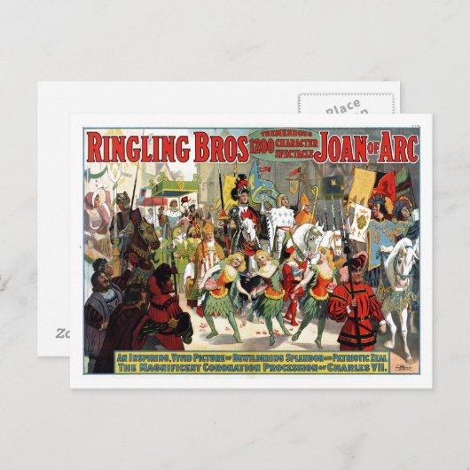 Ringling Brothers Circus Joan of Arc Spektakulär Postkarte (Vorne/Hinten)