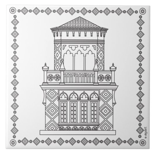 RinglingMuseum Ca'd'Zan Turm Fliese (Vorderseite)