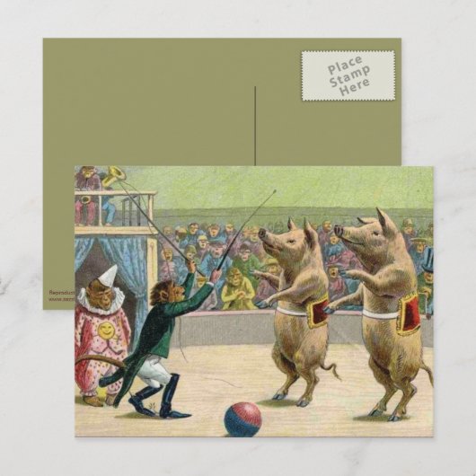 Ringmaster und Circus Postkarte (Vorne/Hinten)