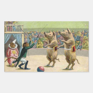 Ringmaster und Circus Rechteckiger Aufkleber