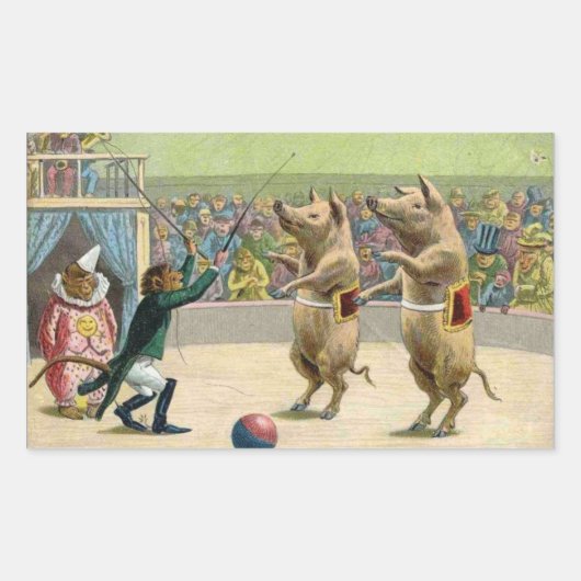 Ringmaster und Circus Rechteckiger Aufkleber (Vorderseite)