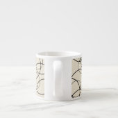Ringmuster Schwarz auf Beige Espressotasse (Rückseite)