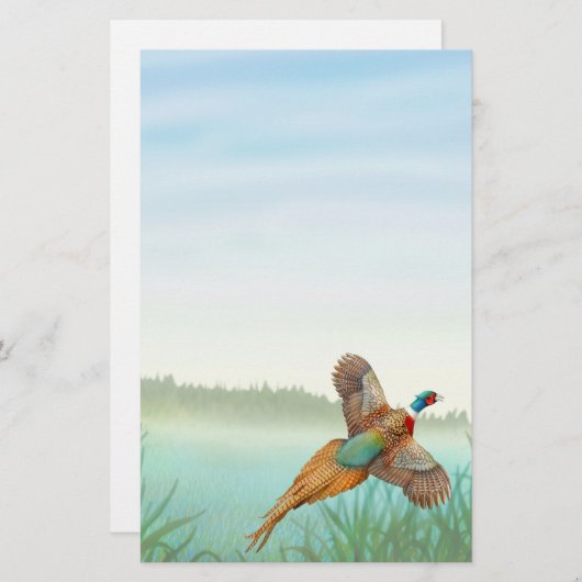 Ringneck Fasan im REEDbriefpapier Briefpapier (Vorne/Hinten)