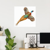 Ringneck Fasan in Flight Print Poster (Heimbüro)