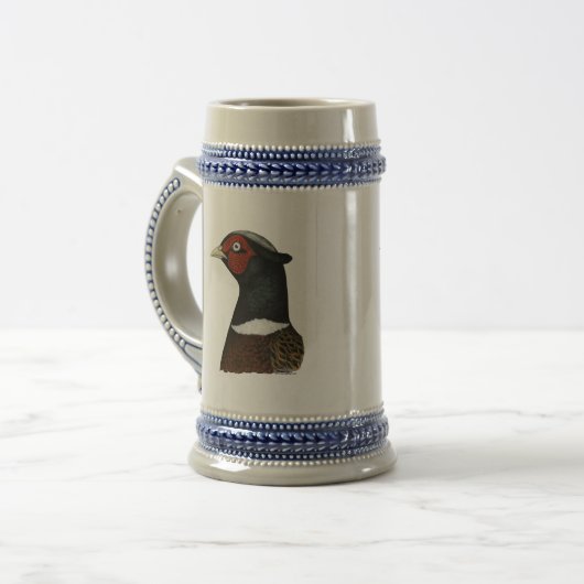 Ringneck Fasan-Kopf Bierglas (Vorderseite Links)