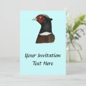 Ringneck Fasan-Kopf Einladung (Stehend Vorderseite)