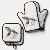 Ringneck Ofenhandschuh & Topflappen-Set (Vorderseite/Rückseite)