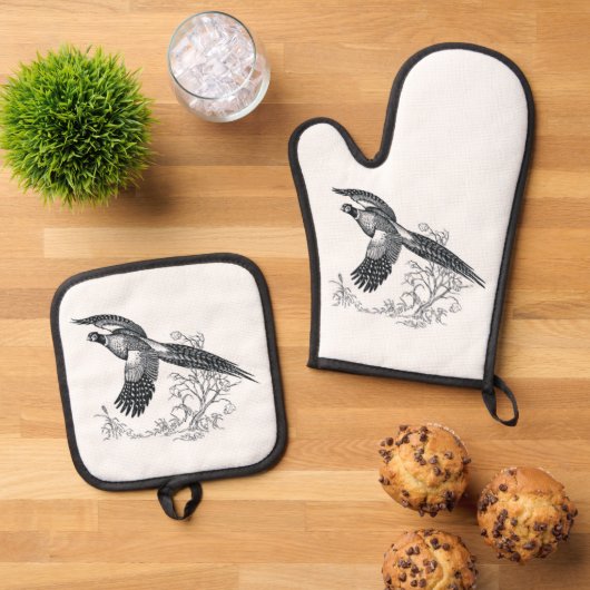 Ringneck Ofenhandschuh & Topflappen-Set (Oben Unten)