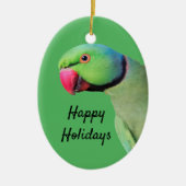 Ringneck Papagei Keramik Ornament (Vorne)