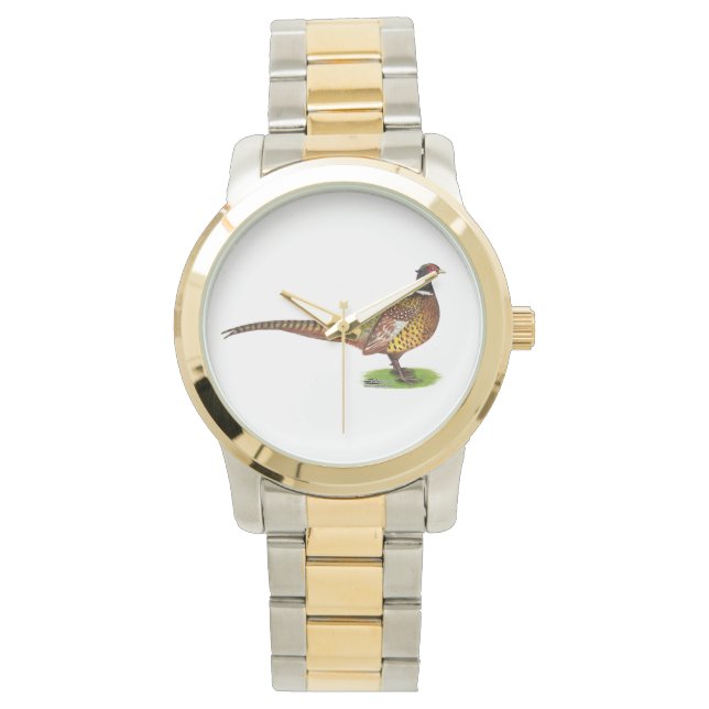 Ringneck Pheasant Rooster Armbanduhr (Vorderseite)