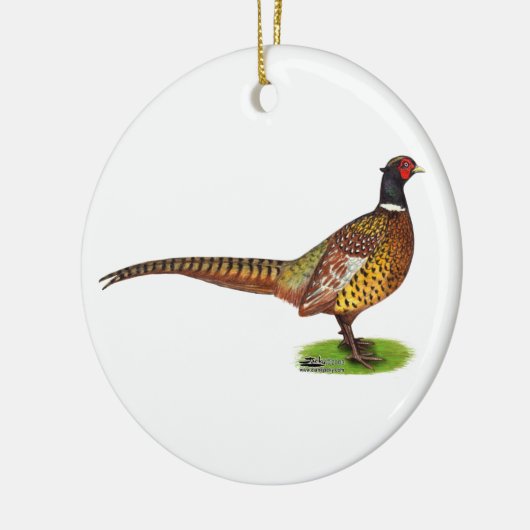 Ringneck Pheasant Rooster Keramikornament (Links)