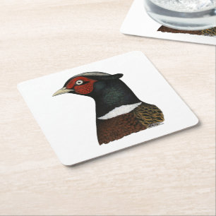 Ringneck Rechteckiger Pappuntersetzer